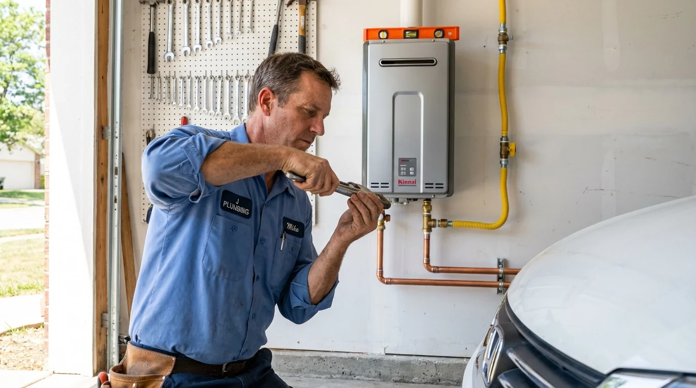 Tankless water heater installation by a Johns Plumbing LLC plumber in Weldon